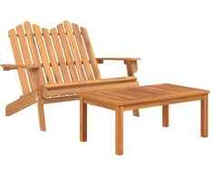 Lauko baldų komplektas Sodo adirondack komplektas, 3 dalių, akacijos medienos masyvas
