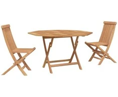 Lauko baldų komplektas Sodo Bistro Rinkinys 3 pcs Ruda Kietas teakwood