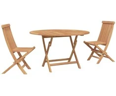 Lauko baldų komplektas Sodo Bistro Rinkinys 3 pcs Natūrali Kieto teka medžio
