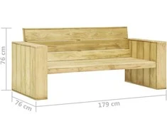 Lauko baldų komplektas Sodo komplektas su pagalvėlėmis, 2 dalių, impregnuota pušis
