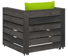 Lauko baldų komplektas Sodo komplektas su pagalvėlėmis, 2 dalių, impregnuota mediena