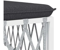 Lauko baldų komplektas Sodo komplektas su pagalvėlėmis, 6 dalių, baltas, plienas