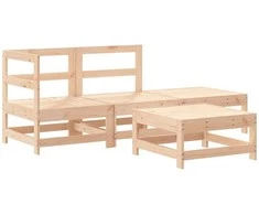 Lauko baldų komplektas Sodo poilsio baldų komplektas, 4 dalių, pušies medienos masyvas