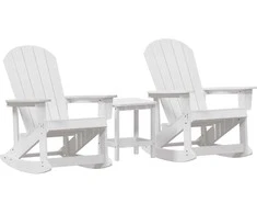 Lauko baldų komplektas Sodo poilsio komplektas 3 pcs Balta HDPE