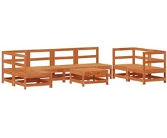 Sodo poilsio komplektas 8 pcs Vaško Ruda Tvirtas pušies medis