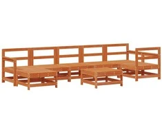 Sodo poilsio komplektas 8 pcs Vaško Ruda Tvirtas pušies medis