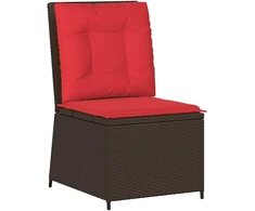Sodo sofa Ruda ir raudona poliratanas