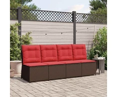 Sodo sofa Ruda ir raudona poliratanas