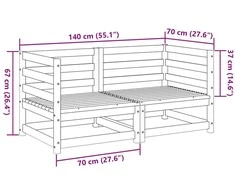 Lauko baldų komplektas Sodo sofos komplektas, 2 dalių, impregnuota pušies mediena