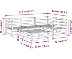 Sodo sofos komplektas, 5 dalių, impregnuota pušies mediena