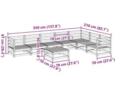 Sodo sofos komplektas, 8 dalių, impregnuota pušies mediena