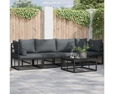Sodo Sofų Rinkinys 4 pcs Juoda metalas