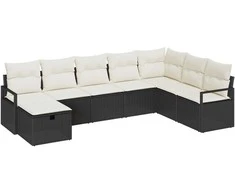 Lauko baldų komplektas Sofos komplektas su pagalve 5 pcs poliratanas