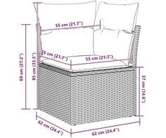 Sodo Sofų Rinkinys 9 vnt. Juoda poliratanas