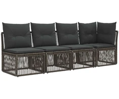 Lauko baldų komplektas Sodo Sofų Rinkinys 13 pcs Pilka poliratanas