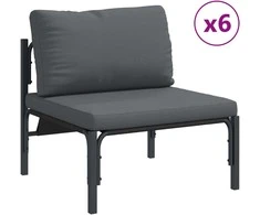 Sodo Sofų Rinkinys 9 vnt. Juoda Plienas