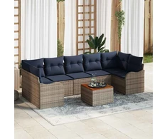 Sodo Sofų Rinkinys 8 vnt. Pilka poliratanas