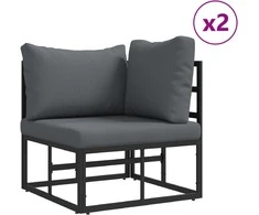 Lauko baldų komplektas Sodo Sofų Rinkinys 5 vnt. Juoda metalas