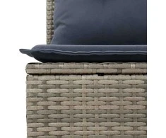 Lauko baldų komplektas Sodo Sofų Rinkinys su pagalve 6 pcs Pilka Poli ratanas