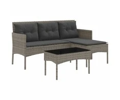 Lauko baldų komplektas Sodo Sofų Rinkinys su pagalve 2 pcs poliratanas
