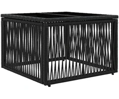 Lauko baldų komplektas Sodo Sofų Rinkinys 9 pcs Juoda poliratanas
