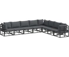 Sodo Sofų Rinkinys su pagalve 8 pcs Juoda Aliuminis
