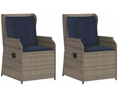 Lauko baldų komplektas Sodo suolas 2 pcs Pilka poliratanas