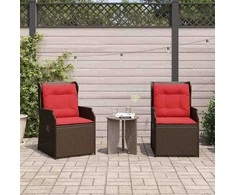 Lauko baldų komplektas Sodo suolas 2 pcs Ruda poliratanas