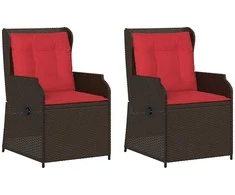 Lauko baldų komplektas Sodo suolas 2 pcs Ruda poliratanas