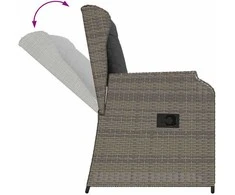 Lauko baldų komplektas Sodo suolas 2 pcs Pilka poliratanas