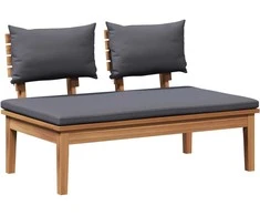 Lauko baldų komplektas Sodo Sofų Rinkinys 3 pcs Ruda ir pilka