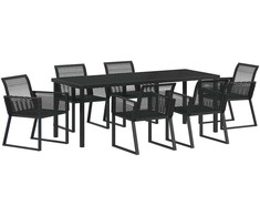 Sodo valgomojo komplektas 7 pcs Juoda