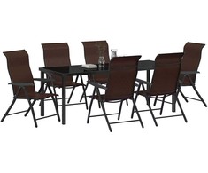 Sodo valgomojo komplektas 7 pcs Ruda