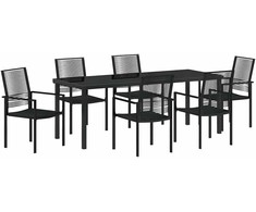 Sodo valgomojo komplektas 7 pcs Juoda