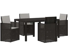 Lauko baldų komplektas Sodo valgomojo komplektas 5 pcs Antracito ir Šviesiai pilka PP