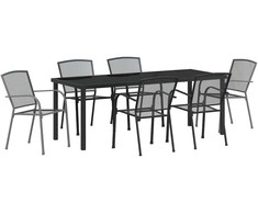 Lauko baldų komplektas Sodo valgomojo komplektas 7 pcs Antracitas