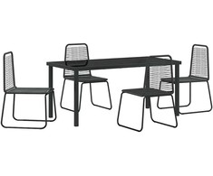 Sodo valgomojo komplektas 5 pcs Juoda