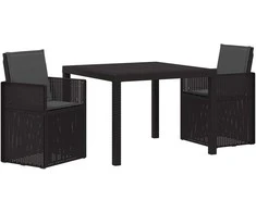 Lauko baldų komplektas Sodo valgomojo komplektas su pagalve 3 pcs Antracito PP