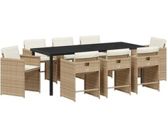 Sodo valgomojo komplektas 9 pcs Smėlio poliratanas