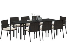 Sodo valgomojo komplektas 9 pcs Juoda