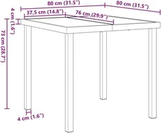 Lauko baldų komplektas Sodo valgomojo komplektas 3 pcs Juoda