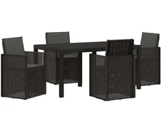 Lauko baldų komplektas Sodo valgomojo komplektas su pagalve 5 pcs Antracito PP