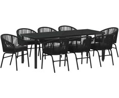 Sodo valgomojo komplektas 9 pcs Juoda