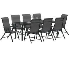 Sodo valgomojo komplektas 9 pcs Pilka