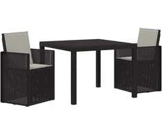Lauko baldų komplektas Sodo valgomojo komplektas 3 pcs Antracito ir Šviesiai pilka PP