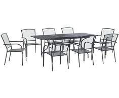 Lauko baldų komplektas Sodo valgomojo komplektas 9 pcs Antracito 212 x 90 x 76 cm
