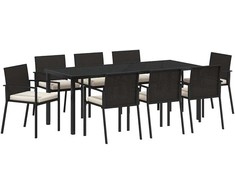 Sodo valgomojo komplektas 9 pcs Juoda