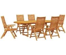 Lauko baldų komplektas Sodo valgomojo komplektas 7 pcs Ruda Kietos akacijos mediena