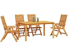 Lauko baldų komplektas Sodo valgomojo komplektas 5 pcs Ruda Kietos akacijos mediena