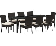 Sodo valgomojo komplektas 9 pcs Juoda